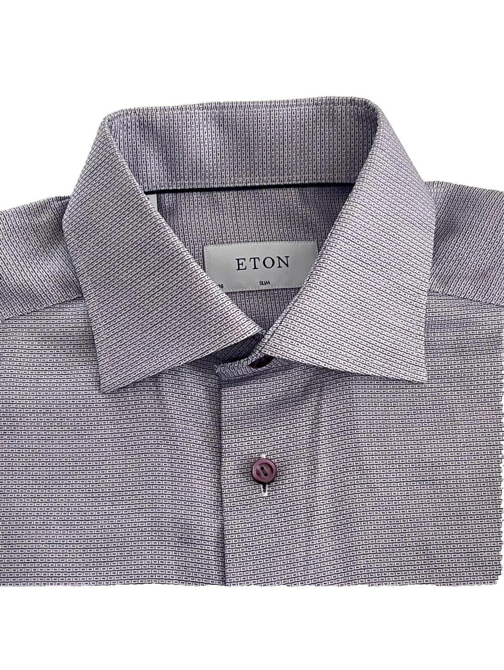 New Eton Slim  Fit Light Purple Dress Shirt Mens Size 15 38 (CO41#28